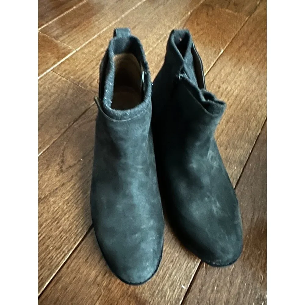 Vionic Ankle Boots Weather Resistant Black Suede Block Heel 8.5‎ Gorpcore